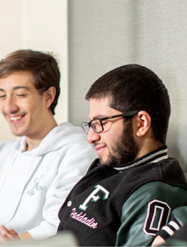 MMS students sitting on couch